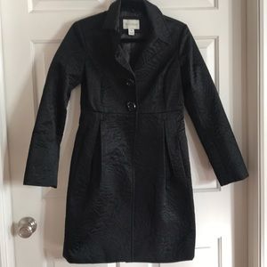 Adorable quilted black satin coat